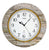 Horloge murale avec cadran blanc, cadre doré et aiguilles noires, verre minéral