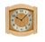 Horloge murale avec boîtier en bois et cadran rond, chiffres romains, affichage AMS