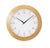 Horloge murale ronde en hêtre avec cadran blanc et aiguilles noires