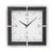 Horloge murale carrée avec cadre en carbone noir, cadran blanc et verre minéral