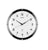 Horloge murale ronde avec bordure noire, cadran blanc et chiffres ; AMS