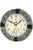 Horloge murale ronde sans fil avec cadran noir et cadre couleur pierre