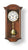 Horloge murale ronde en bois couleur noyer avec balancier doré
