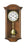 Horloge murale couleur noyer avec cadran rond et pendule dorée