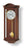 Horloge murale couleur noyer avec cadran blanc et balancier en laiton