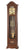 Pendule en noyer avec façade en verre, balancier et cadran doré