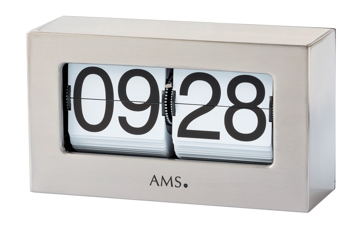 Horloge de table AMS argentée avec affichage numérique LED 09:28 (24h)