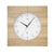 Horloge murale avec cadre rond en bois finition chêne Sonoma, cadran blanc et verre minéral