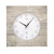 Horloge murale ronde avec structure en béton, cadran blanc et aiguilles noires, AMS