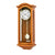 Horloge murale en bois de cerisier avec cadran blanc et balancier
