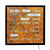 Horloge murale avec affichage de mots LED, cadran brun doré, cadre noir, connexion par câble