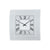 Horloge murale avec cadre rectangulaire en verre minéral, cadran carré avec chiffres romains