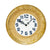Horloge murale AMS avec boîtier rond en céramique doré et cadran blanc