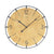 Horloge murale ronde avec cadran en laiton, aiguilles et chiffres noirs, bordure grise