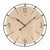 Horloge murale Sonoma avec cadran en bois, anneau en métal et aiguilles noires, logo AMS