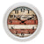 Horloge murale ronde avec boîtier rond en plastique argenté, verre minéral et cadran à grands chiffres