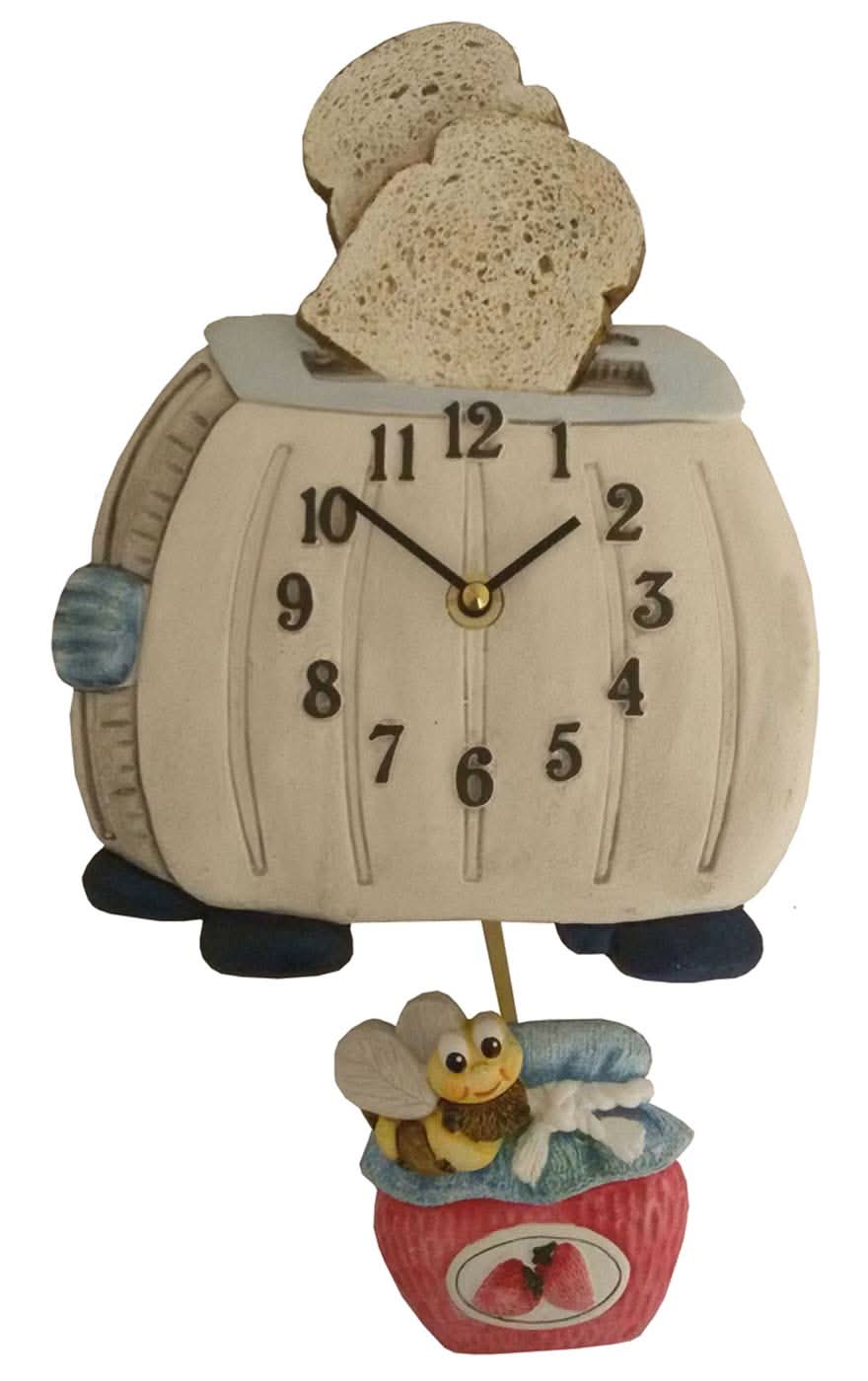 Horloge murale Terrastudio 19x22 cm céramique • Fabriquée et peinte à la main • Mouvement à quartz