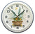 Horloge murale en céramique, motif floral et végétal peint à la main avec chiffres bleus, Ø 29 cm