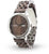 Bracelet de montre pour homme avec bracelet en bois, cadran marron et guichet date