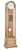 Enfilade en bois clair avec cadran rond, barres sonores et bouton blanc