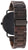 Montre en bois pour homme avec bracelet en bois marron foncé et boîtier latéral
