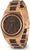 Montre pour homme avec cadran en bois de plomb marron et bracelet en métal beige, affichage de la date
