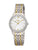Montre pour femme avec cadran rond, chiffres romains et bracelet en titane argenté/doré.