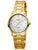 Montre pour femme avec bracelet en titane doré, cadran rond, solaire, index