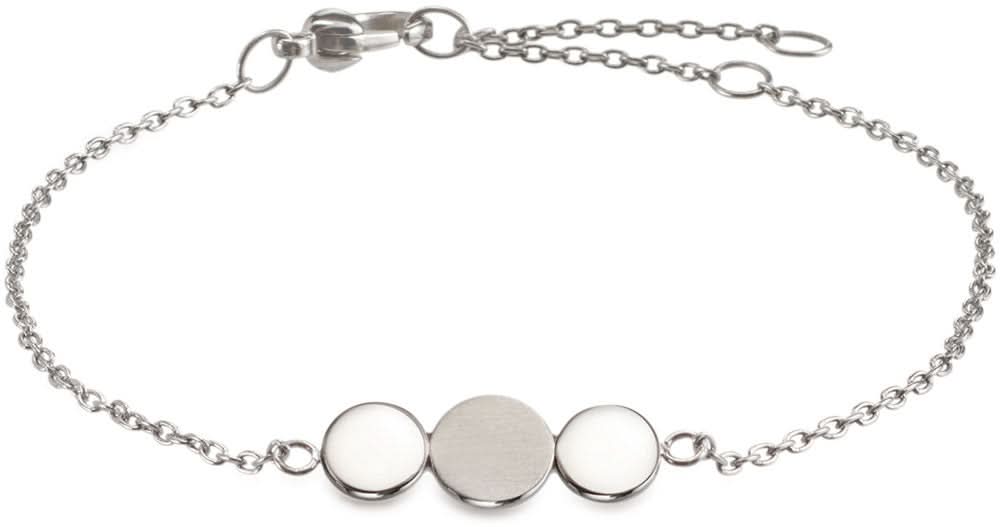Armband mit drei runden Anhängern auf Gliederkette, Karabinerverschluss