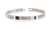 Bracelet en titane avec maillons polis et fermoir à clip, couleur argent
