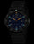 Luminox Herrenarmbanduhr mit blau leuchtenden Anzeigen, schwarzes Zifferblatt und Band
