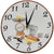 Horloge murale en céramique, ronde 26 cm, cadran blanc avec chiffres noirs et motifs de cuisine