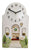 Horloge murale artisanale en bois avec motif champêtre, cadran blanc et aiguilles noires.