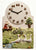 Horloge murale en céramique avec motif de paysage et chiffres romains, aiguilles marron