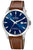 Festina Herrenarmbanduhr mit blauem Zifferblatt, braunem Lederband, Saphirglas, Quarz