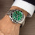 Festina Herren-Chronograph am Handgelenk, grünes Zifferblatt, Edelstahlarmband