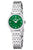 Festina Damenuhr mit grünem Zifferblatt, silbernem Metallarmband und ovalem Gehäuse