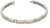 Bracelet avec design à maillons argentés et accents dorés, titane pur.