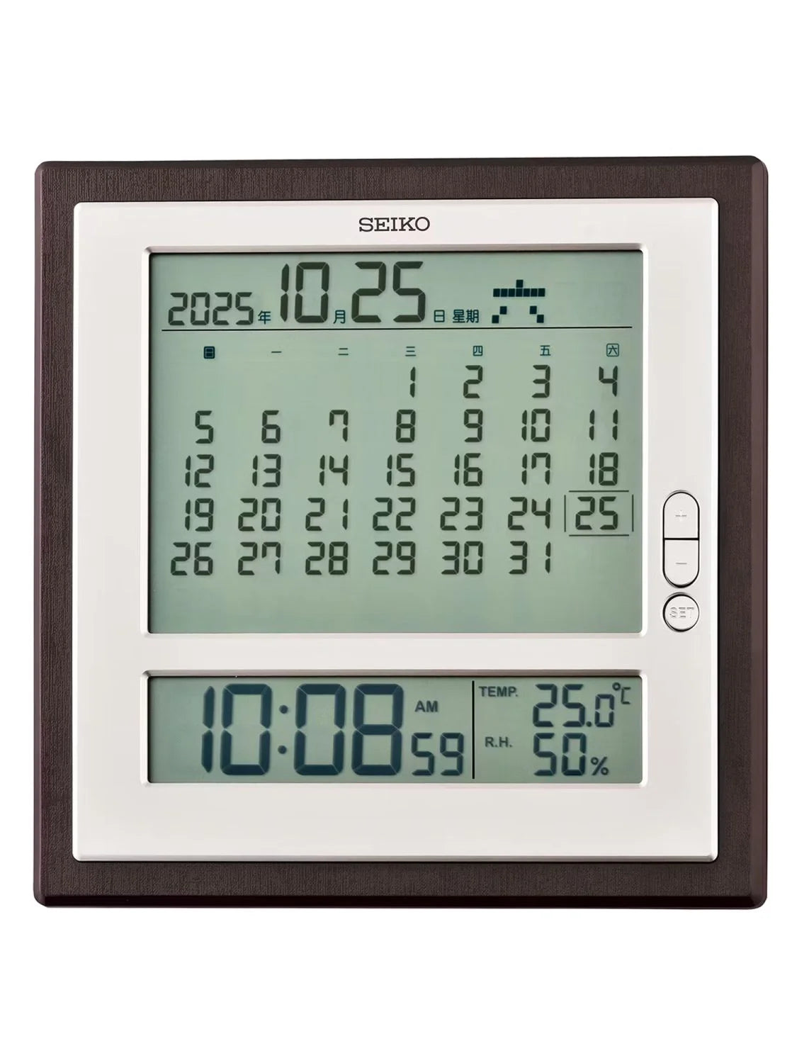 Seiko QHL100B Horloge de Table Marron • Design Bois • Mouvement à Quartz Analogique