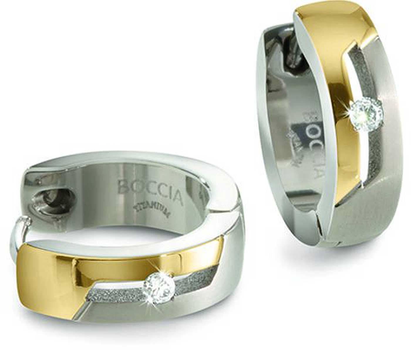 Créoles Titan bicolores or et argent avec diamant