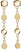 Boucles d'oreilles Titan avec pendentifs plaqués dorés et détails de chaîne