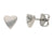Clous d'oreilles Titan en argent en forme de cœur, avec fermoir poussette