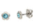 Clous d'oreilles en titane en forme de fleur avec pierre bleue