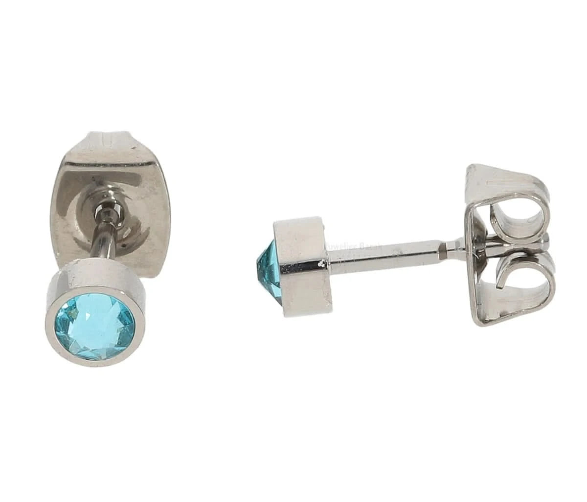 Boucles d'oreilles Titane Pierre bleue Swarovski Boccia Jewelry Modèle 05095-03