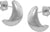 Boucles d'oreilles puces en titane en forme de lune, argent poli, avec fermoir à poussette