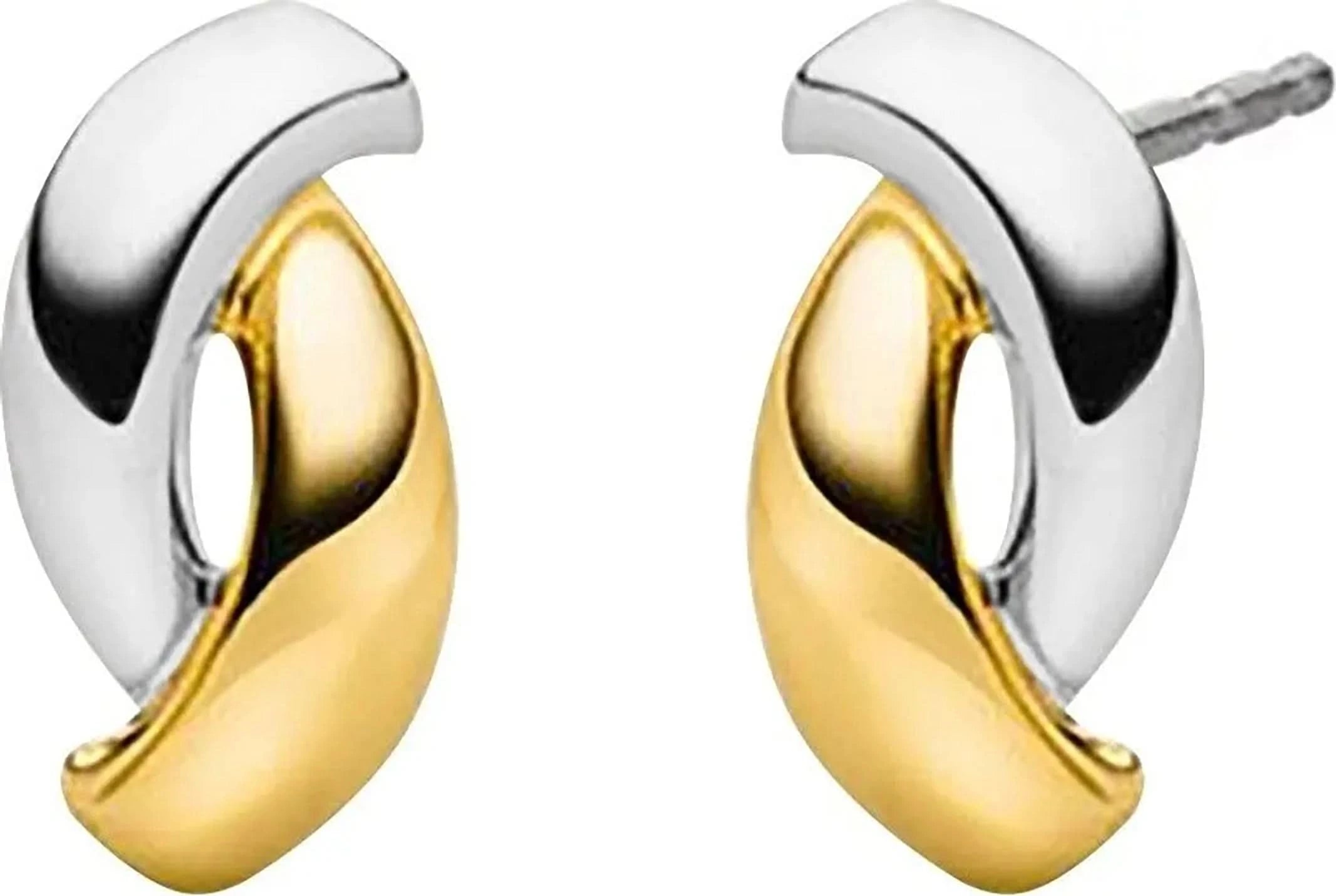 Boucles d'oreilles en titane, bicolore, forme abstraite - Boccia Jewelry Modèle : 05103-02