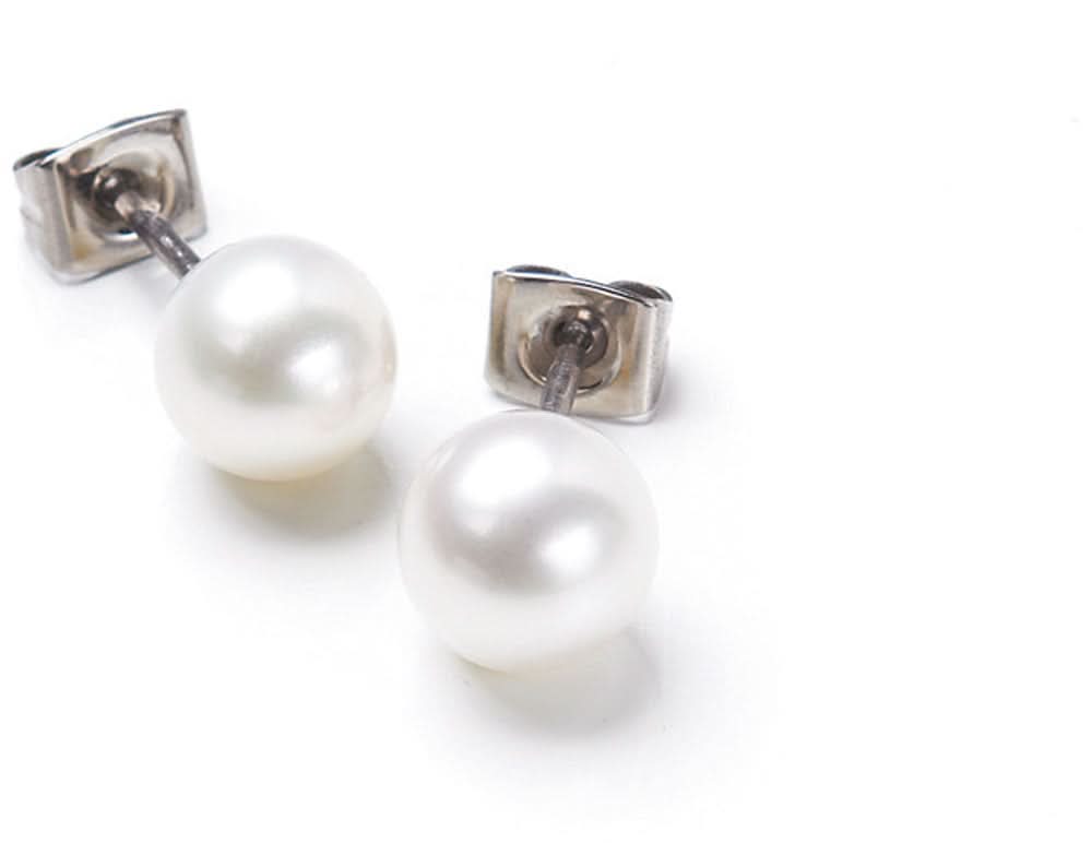 Boucles d'oreilles avec perles de culture d'eau douce et fermoir argenté