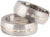 Créoles en titane avec 6 diamants, couleur argent, avec un fin bord doré