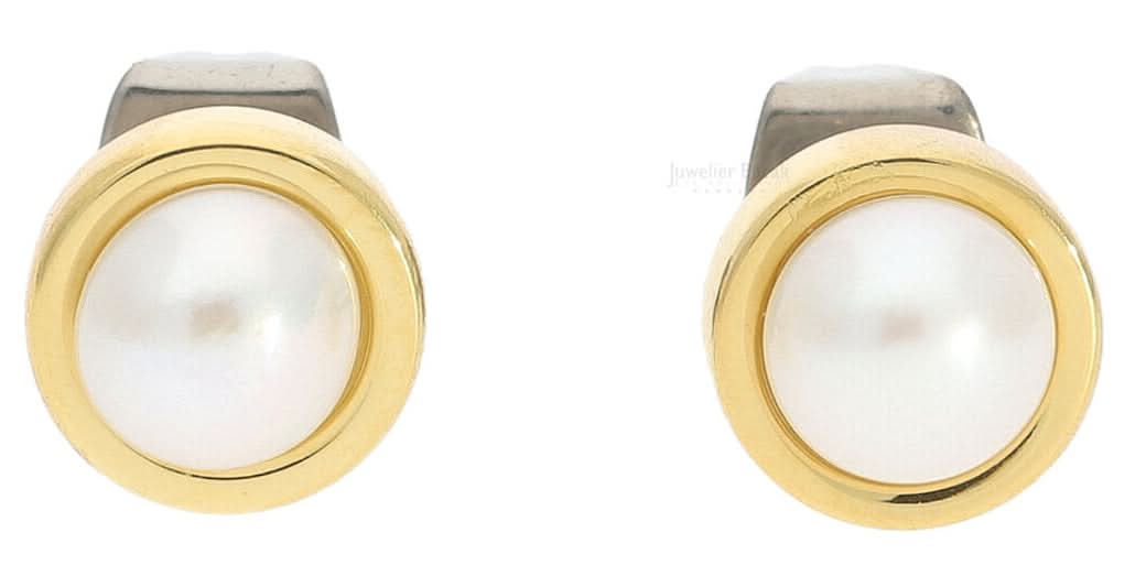 Clous d'oreilles en titane, plaqué or, avec perle de culture d'eau douce