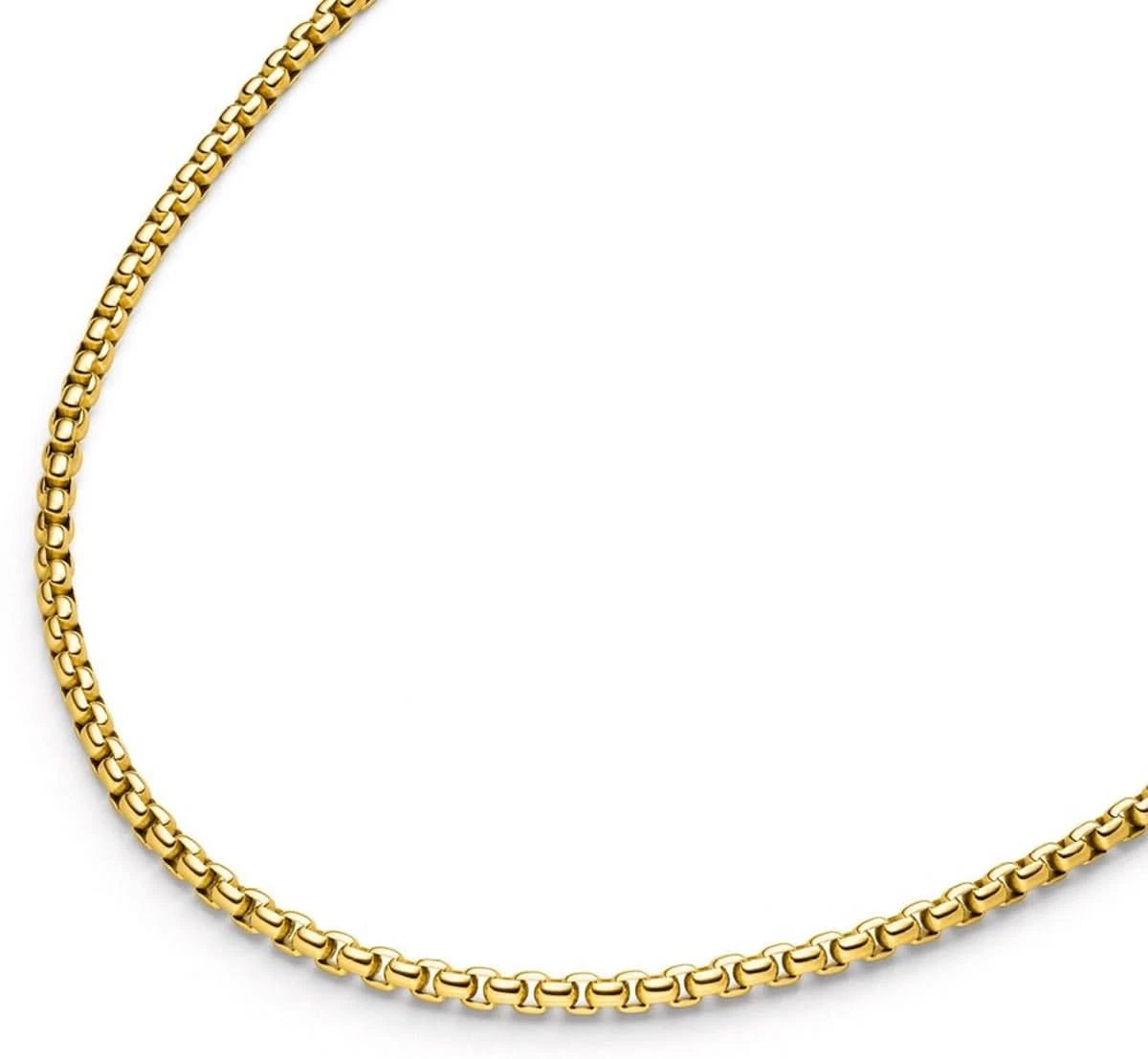 Vergoldete Halskette mit Box-Gliederkette, Titan, fester Kettengliederlook
